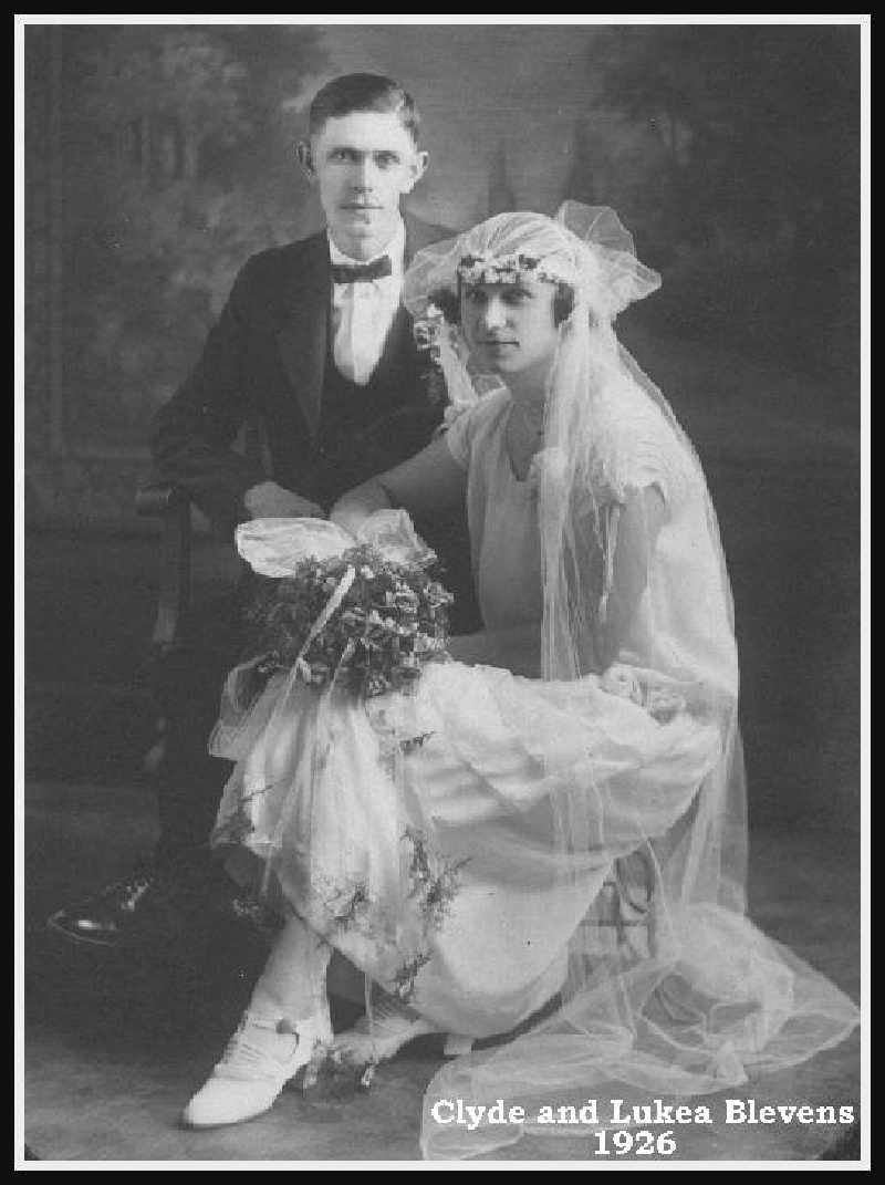 Janeen-Scott-Family-History/Mary-Helen-Blevens-Family-History/800x600_1925-wedding Clyde LuKea.jpg